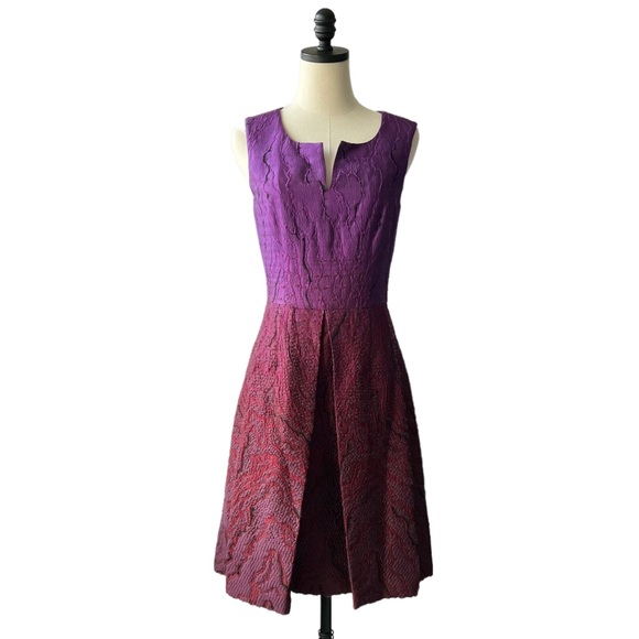 Charlotte Brody Metallic Brocade Cocktail Dress6